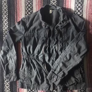 Gray Army Jacket with Adjustable Waist in S